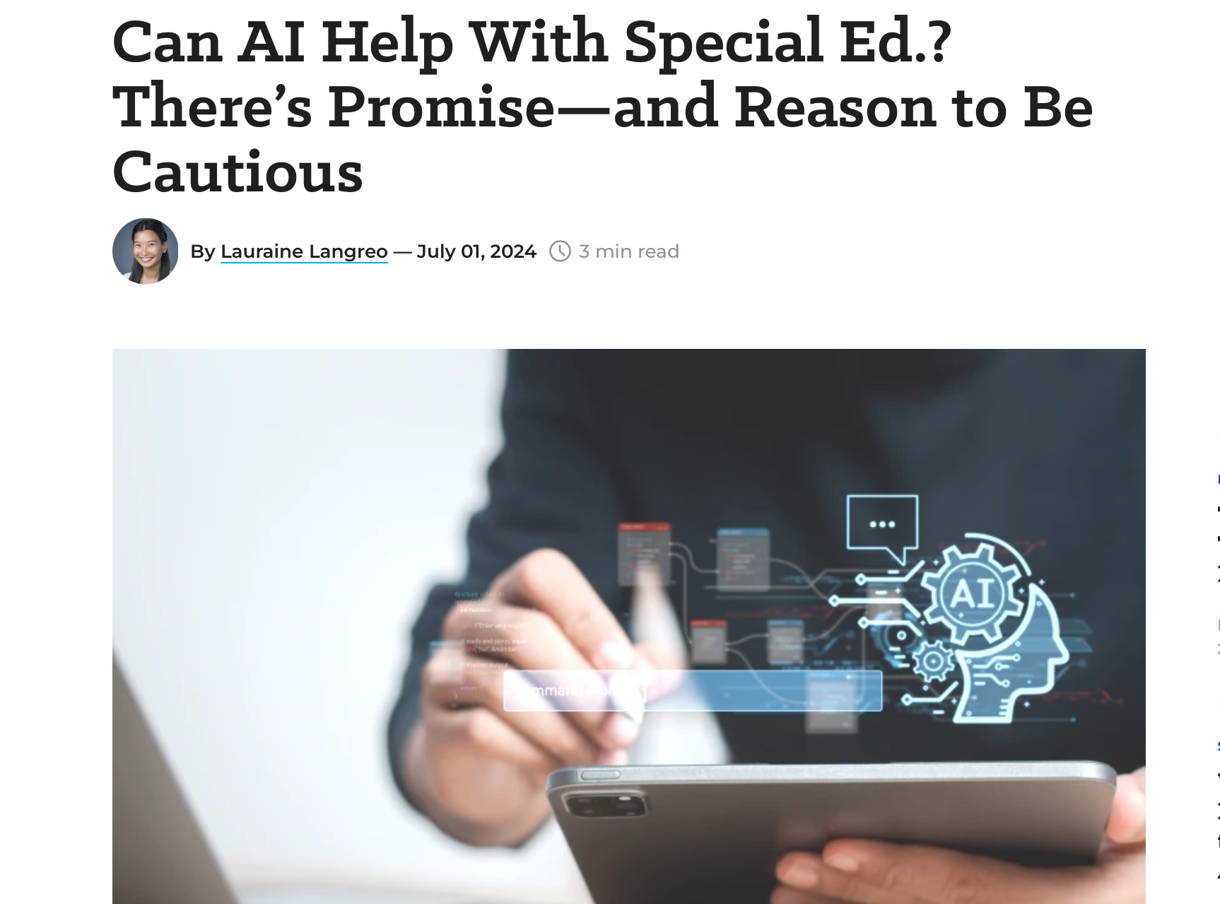 Can AI help with special ed? There’s promise, and reason to be cautious